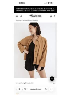 Madewell Bankford Swing Chore Coat Women’s Size Large